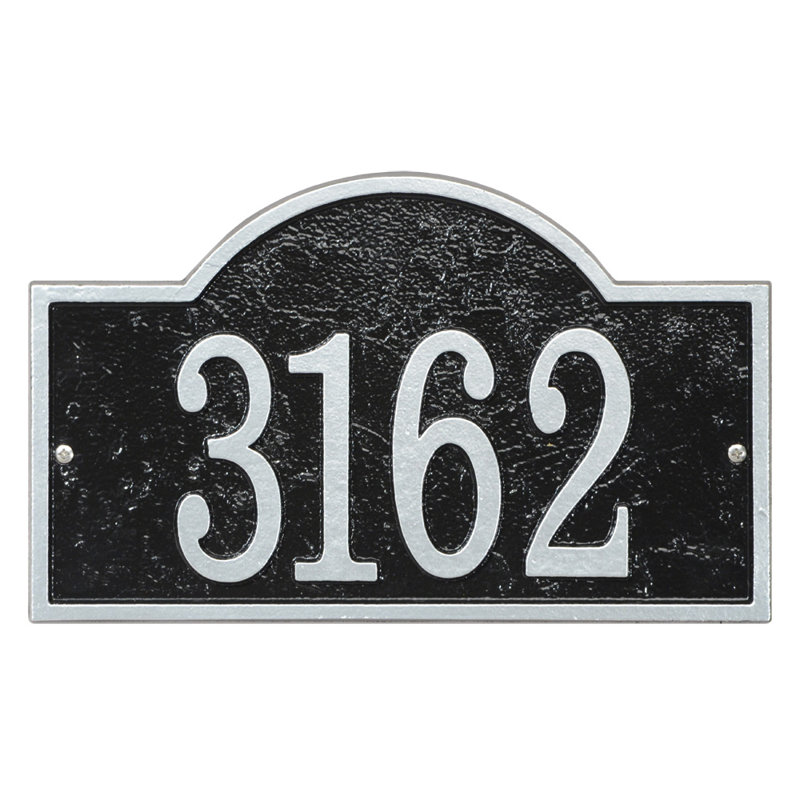 Fast and Easy 1-Line Wall Address Plaque, Yes, Black/Silver