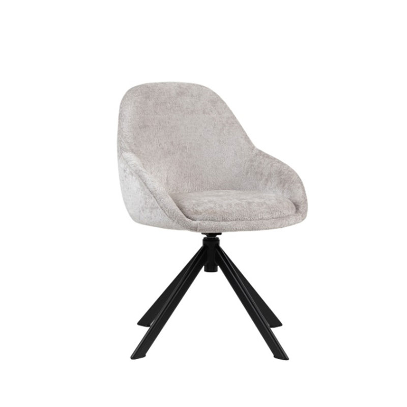 Oslo Modern Dining Chair with Black Metal Legs – Sleek Contemporary Design & Comfortable Seating, Grey