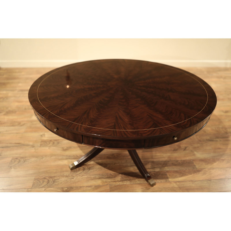 Round Mahogany Wood Dining Table