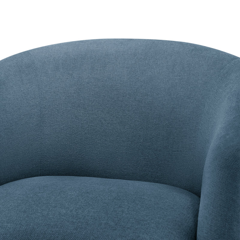 Fauteuil demi-tonneau Arlo, Mélange de polyester bleu