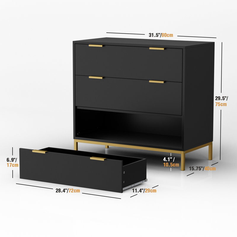 80 cm W Chest of 3 Drawers