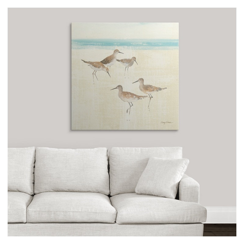 « square i » avery tillmon, reproduction d’art Sand Pipers, H 35 po x l 35 po x P 1,5 po, Toile