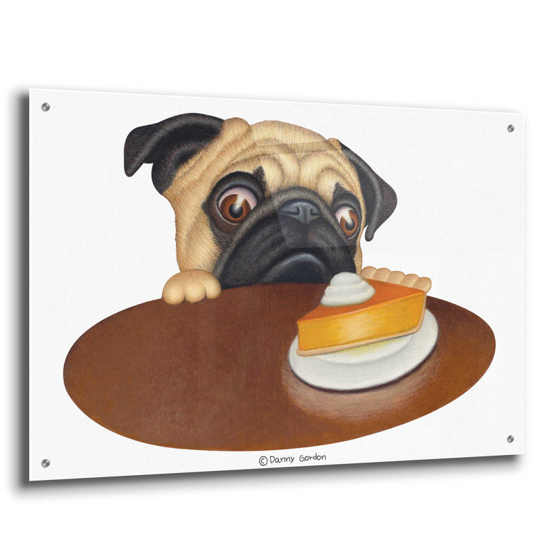 Carlin avec tarte sur plastique / acrylique, H 24 po x l 36 po x P 0,2 po