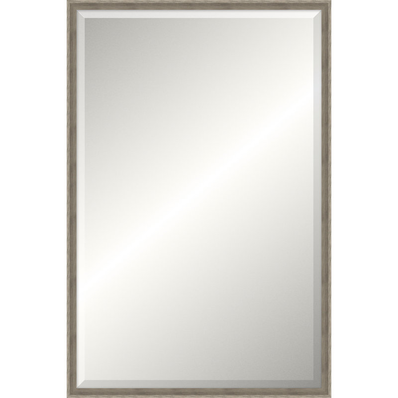 Gray Ridgeline Mirror, Beveled, Rectangle 35.5" x 23.5"