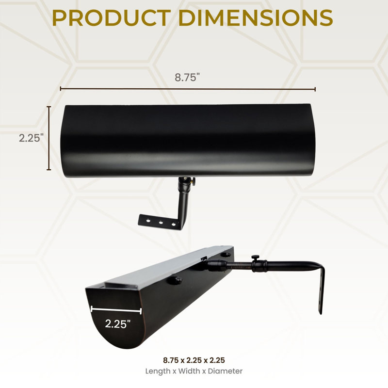 8.75'' Dimmable LED Wall Mounted Picture Light with Remote, Black