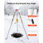 Ensemble de trépied pour espace confiné, treuil de levage pour trépied de secours robuste, treuil 2600 lb, pieds réglables de 4,76 pi, ensemble de câble portatif de 98,5 pi, protection contre les chutes de 32,8 pi, hauteur de travail de 5,25 à 8,04 pi