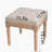 Small Padded Bench, Square Upholstered Rustic Ottoman Bench, Vanity Stools For Bedroom, 15.75" X 15.75" X 15.75" Beige