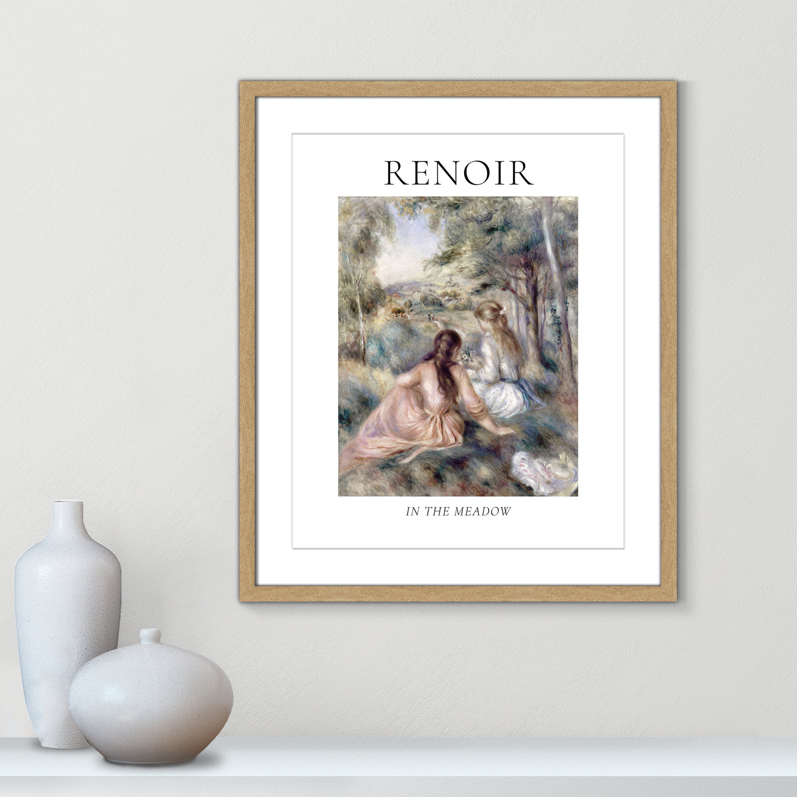 Old Masters Collection "In the Meadow" Print, Natural Single Picture Frame, Yes, 25.5" H x 21.5" W x 1.25" D