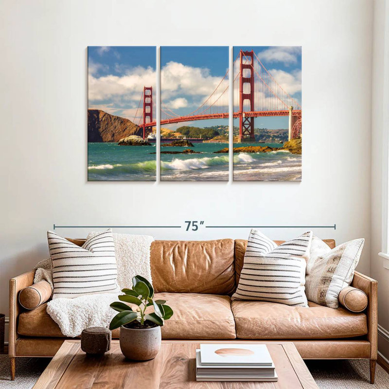 Lilie vagues au-dessous du pont Golden Gate, H 36 po x l 57 po