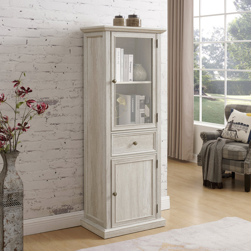 Grande armoire de rangement autoportante avec porte en verre et tablettes, buffet avec tiroir pour le salon, la cuisine, la salle à manger et le bureau