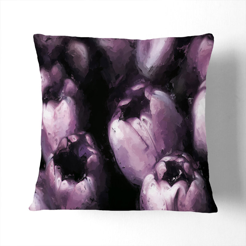 Floral Square Throw Cushion, Stone, 40cm H x 40cm W x 15cm D