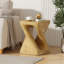 Table d'appoint Mgo Twist Shape, texture semblable au bois, couleur naturelle-636079015