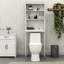 2 Doors Bathroom Cabinet Over Toilet With 2 Shelf - White Storage Spacesaver