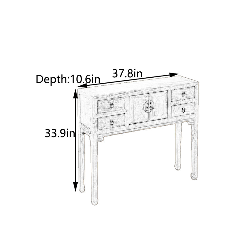 Solid Wood Console Table, Dark Brown Wood