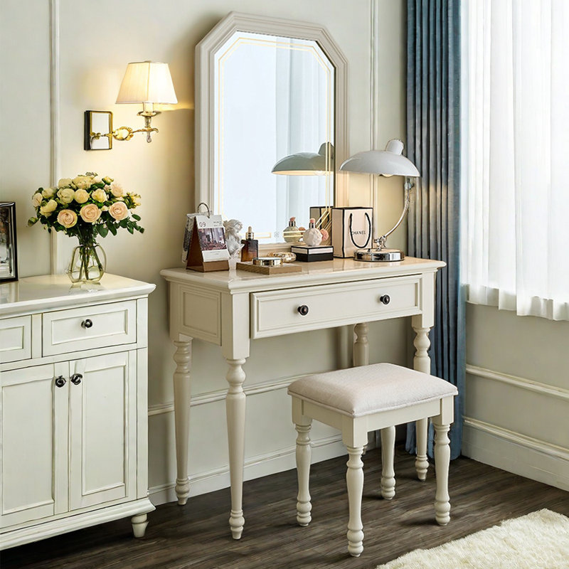 Meuble-lavabo moderne simple en bois massif, Blanc