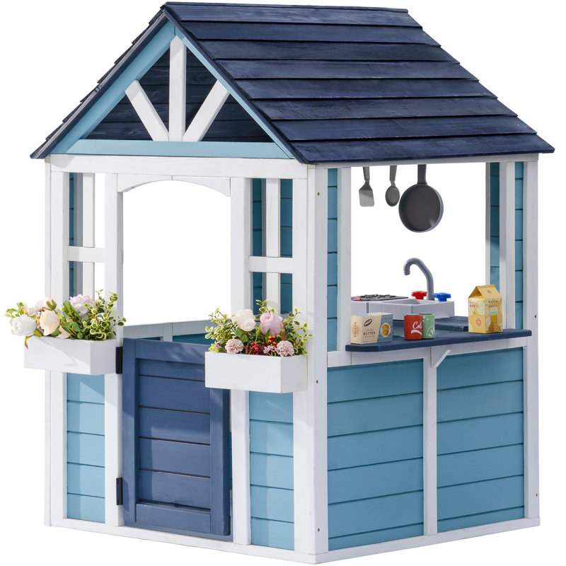 Wooden Playhouse, Kitchen and Pet Door