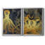 Octopus Ink Gold & Blue I - ensemble de 2 reproductions d'art sur toile encadrées-2126242702-2126242689
