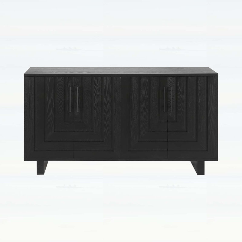 Buffet moderne avec 4 portes, Noir