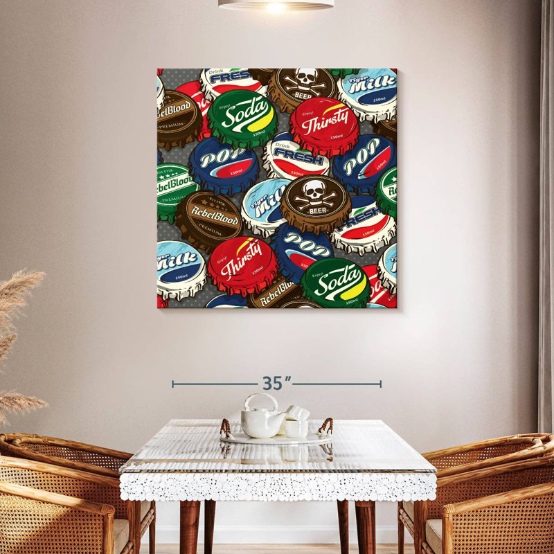 Tergel Soda Bottle Caps, 39" H x 39" W