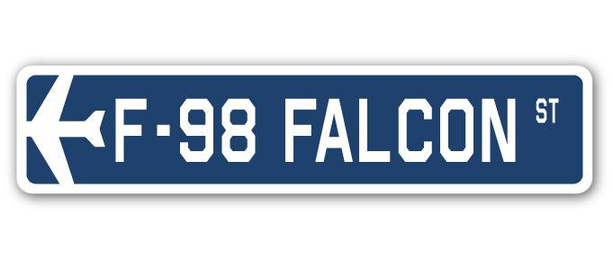 Plaque de rue en aluminium Barthel F-98 Falcon Air Force, H 7 po x l 30 po x P 1 po