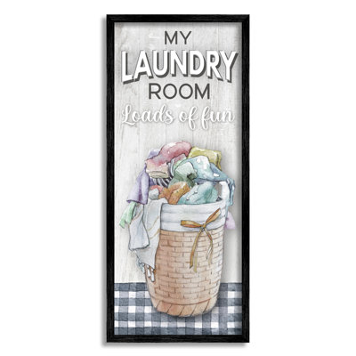 bb-028-Framed Laundry Room with Plaid by Conrad Knutsen Wrapped Canvas Print