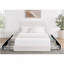 Grand lit plateforme tapissier Livcle Ivory Boucle