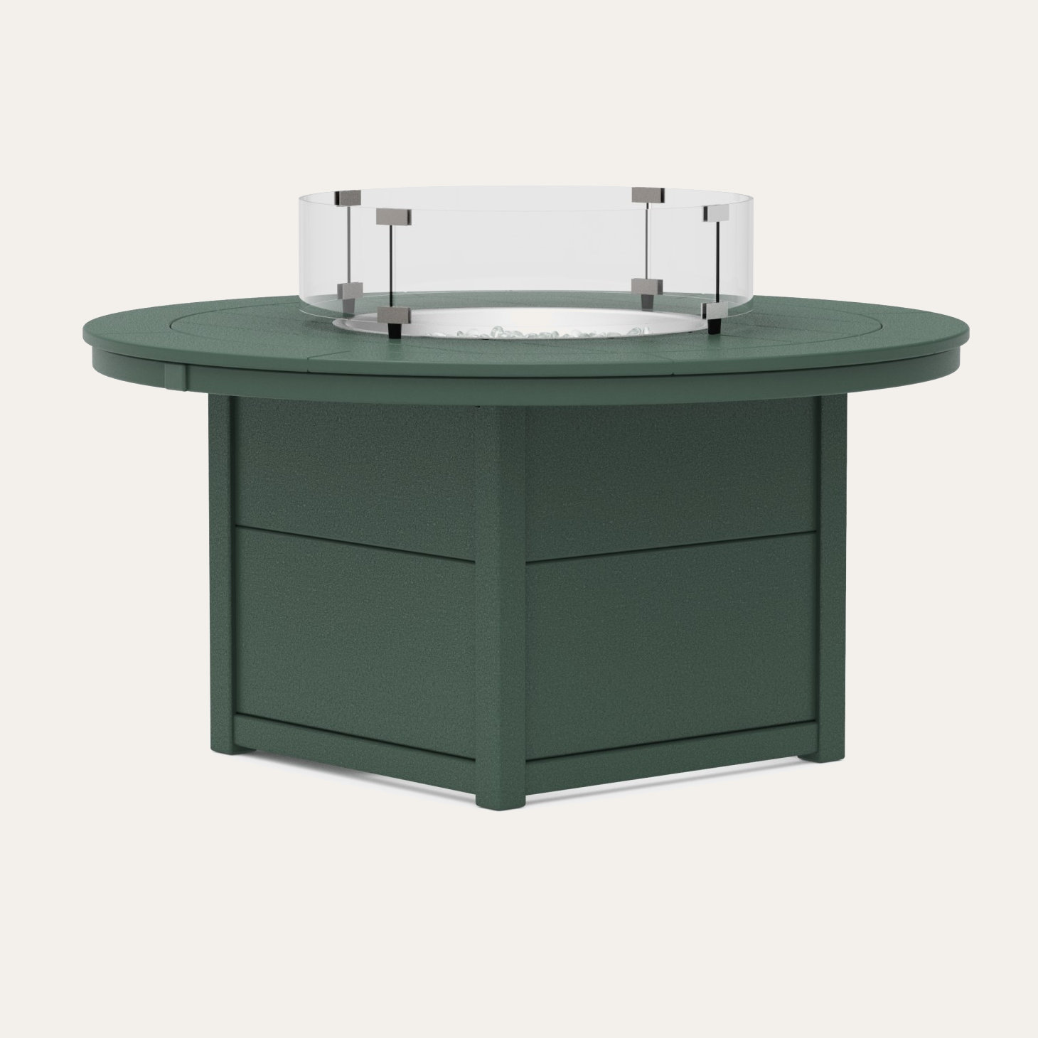 POLYWOOD® Tables Round 48" Fire Pit Table, Green