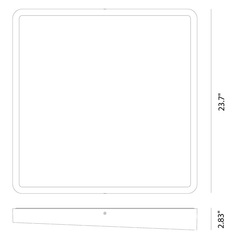 Plafonnier encastré 1 lumière DEL 23,7 po, H 2,8 po x l 23,7 po x P 23,7 po