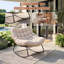 Indoor/Outdoor Rocking Chair with Thick Cushion, Heavy-Duty Metal Frame Supports 450 Lbs  Rocking Motion, Water-Resistant Fabric, Single Arc Leg-111941187