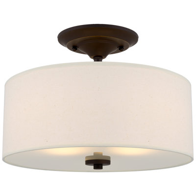 Plafonnier semi-encastré 13 po 2 lumières Randlett