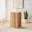 Table basse de salon, panneau de fibres à densité moyenne à finition naturelle, table d'appoint carrée de 12 pouces, table d'appoint moderne