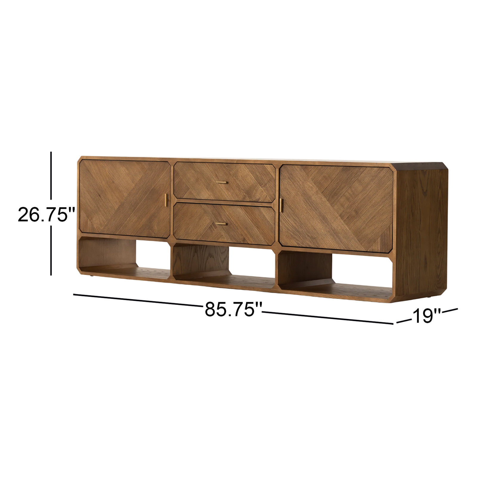Harris 86'' Media Console, Natural Ash