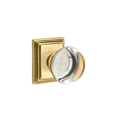 Ensemble de mortaise intérieure Emtek avec rosette Wilshire et bouton de verre Providence (LH)