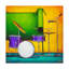 Reproduction d’art sur toile, "Drum Dog" par Daniel Patrick Kessler