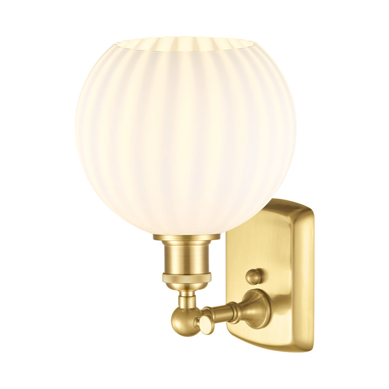 Berendina Steel Armed Sconce, Satin Gold, 11" H x 8" W x 8.13" D
