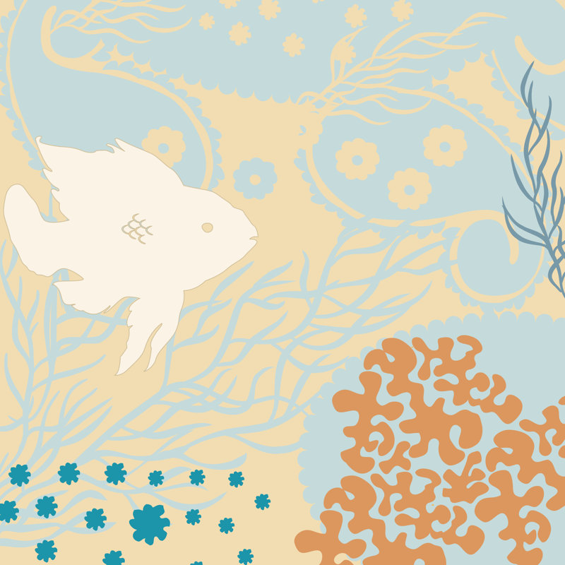 Junes Fish I by Evelia Designs - Wrapped Canvas Print, 91cm H x 91cm W