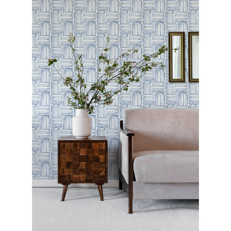 Lolly Blue Arches Wallpaper, Blue