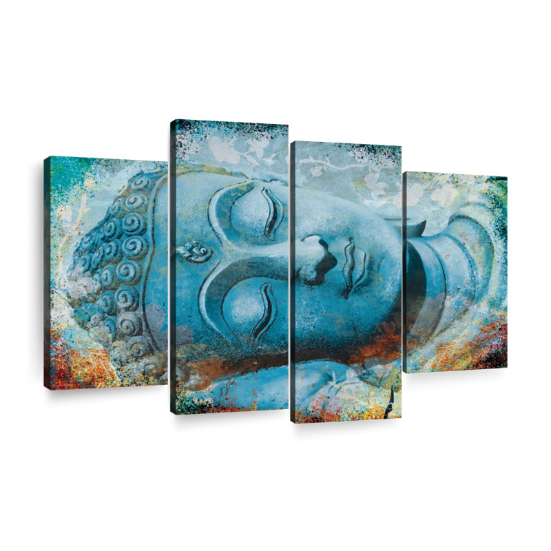 «Relaxed Sleeping Buddha», reproduction sur toile, H 27 po x l 43 po x P 1,25 po