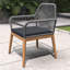 Chaise de patio en bois avec coussins Beryna