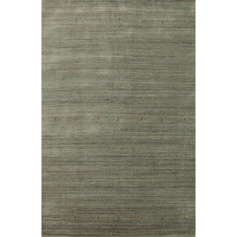 Tapis oriental vert fait à la main 7 x 10