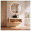 Meuble-lavabo flottant de 30 po avec lavabo vasque rond noir mat, meuble-lavabo mural avec rangement ouvert, finition blanche avec comptoir durable, conception moderne peu encombrante (livré dans 2 boîtes)-214441250