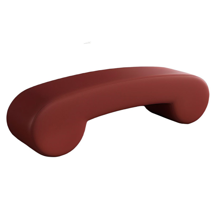 Banc rembourré en cuir Tierone Match, Rouge