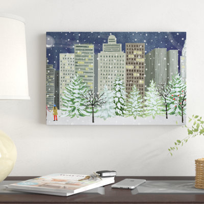 Christmas in the City Collection D 1 Piece Wrapped Canvas Painting
