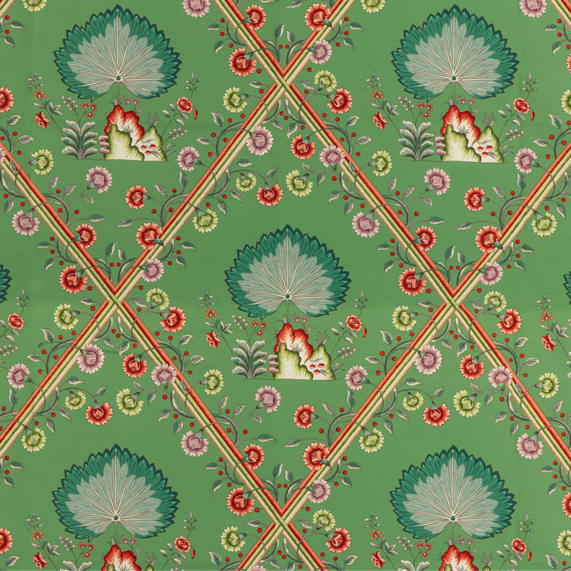 Louverne Loire 100% Cotton Fabric, Emerald