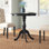 Table de bar ronde classique noire à piédestal compacte de 36 pouces