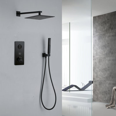 Wall Mounted Thermostatic Complete Shower System With Rough-in Valve