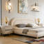 Modern Curved Upholstered Low Profile Platform Bed-691855189