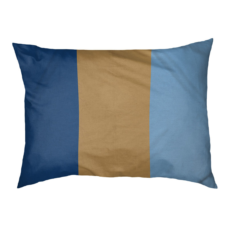 Coussin rectangulaire designer Kansas City, Bleu royal / doré / bleu poudre, Petit (L 18 po x l 28 po)