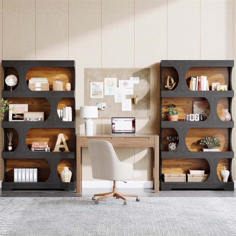 71.26 Inch Tall 4-Tier S-Shaped Freestanding Display Storage Shelf For Modern Living And Office Spaces