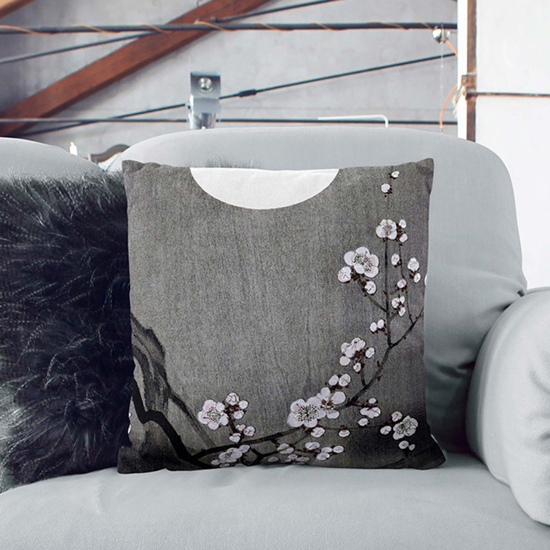 Floral Square Throw Cushion, White, 55cm H x 55cm W x 20cm D